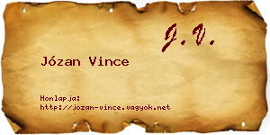 Józan Vince névjegykártya