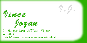 vince jozan business card